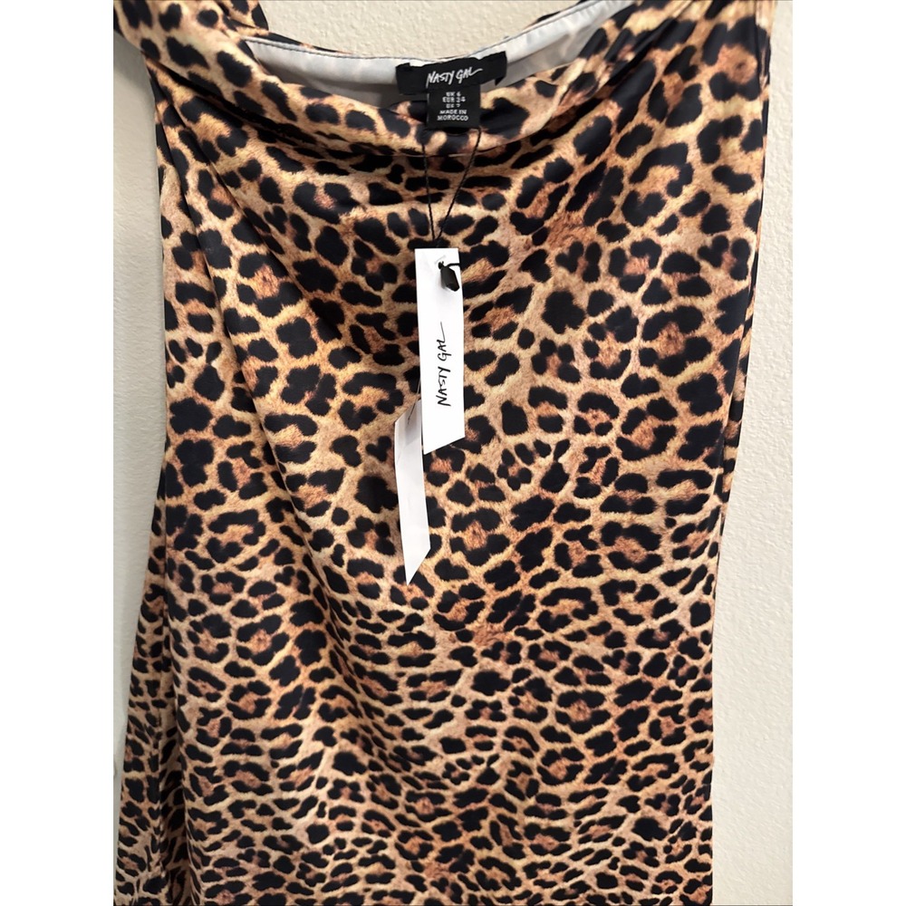 Nasty gal leopard print mini dress size 6 Animal Day Night Club Girls Night NWT - Picture 5 of 10